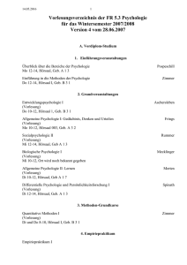 Vorlesungsverzeichnis der FR 6.4. Psychologie