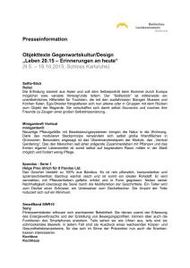 Presseinformation Objekttexte Gegenwartskultur/Design „Leben
