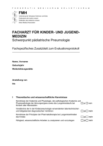 Fachspezifisches Zusatzblatt Pneumologie