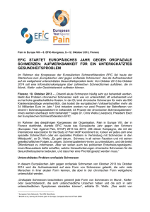 Pain in Europe VIII – 8. EFIC-Kongress, 9.–12. Oktober 2013