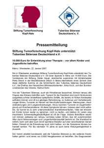 Pressemitteilung - Tuberöse Sklerose Deutschland eV