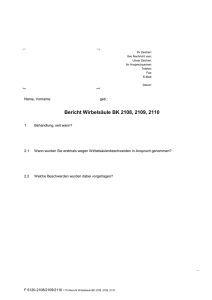 Bericht Wirbelsäule BK 2108, 2109, 2110