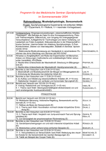 Programm für das Medizinische Seminar (Sportphysiologie)