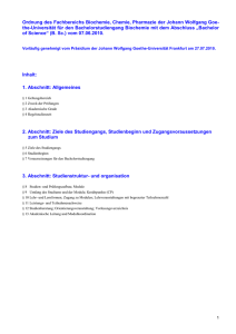 Ordnung des Fachbereichs Biochemie, Chemie, Pharmazie der