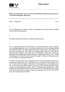1 - Regierungsrat Motion der FDP-Fraktion vom 12. Januar 2010