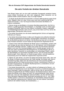 Die zehn Vorteile der direkten Demokratie
