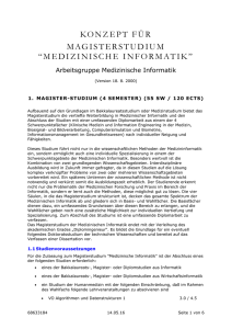 1. Magister-Studium (4 Semester) (55 SW / 120 ECTS)