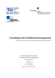 Grundlagen des Produktionsmanagements