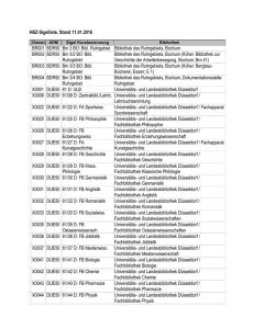 HBZ-Sigelliste, Stand: 27