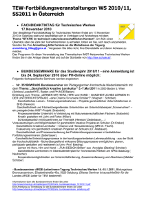 Gesamtliste aller TEW-Fortbildungsseminare in Österreich Schulj