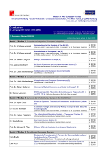 Master of Arts in European Studies - Fakultät WiSo