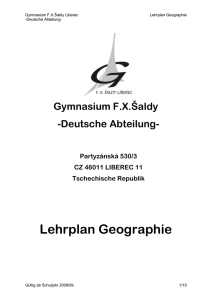 Gymnasium F.X.Šaldy Liberec Lehrplan Geographie