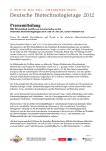 Pressemitteilung - BIO Deutschland
