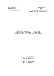 organizational change - Wirtschaftsinformatik