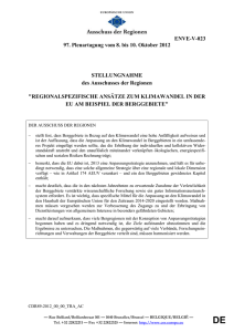 Regionalspezifische Ansätze zum Klimawandel in der EU