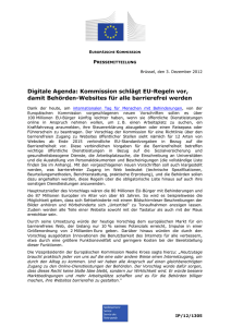 Pressemitteilung: Digitale Agenda: Kommission schlägt