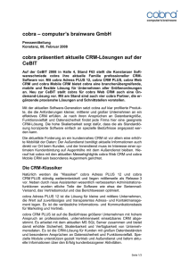 cobra präsentiert aktuelle CRM