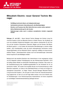 Mitsubishi Electric: neuer General Technic Ma
