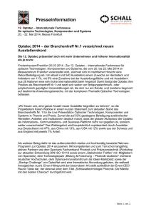 Presseinformation Optatec 2014 – der Branchentreff Nr.1