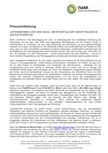 Pressemitteilung FidAR, 24.06.2013: Unternehmen vor der Wahl