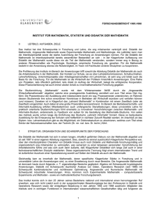 Forschungsbericht 1995-1998 INSTITUT F&Uuml;R MATHEMATIK