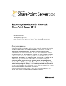 Steuerung – Übersicht (SharePoint Server 2010)