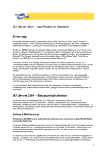 Neue Features in ISA Server 2004