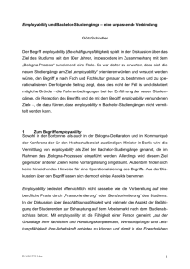 Employability und Bachelor-Studieng&auml;nge