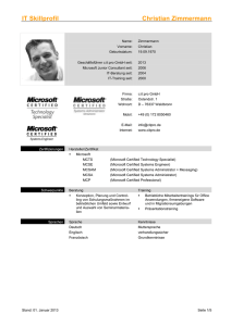 IT Skillprofil Christian Zimmermann Name: Zimmermann Vorname