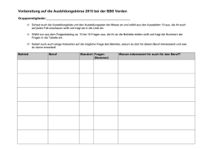 Fragenauswahl für die Ausbildungsmesse 2015 bei der BBS Verden