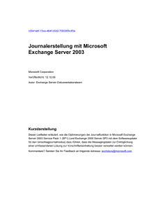 Journalerstellung mit Exchange Server