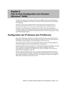 Peer-to-Peer-Konfiguration zum Drucken (Windows® 95/98)