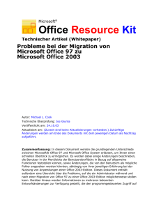 Basisanforderungen f&uuml;r Office