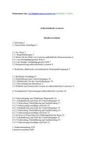 Examensarbeit zu "Außerschulische Lernorte in Nürnberg"..