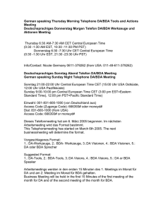 German speaking Thursday Morning Telephone DA/BDA Tools and