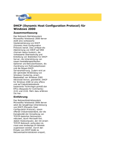 DHCP (Dynamic Host Configuration Protocol) f&uuml;r Windows 2000