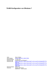 70-680 Konfiguration von Windows 7