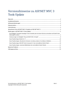 &Auml;nderungen in ASP.NET MVC 3 Tools Update