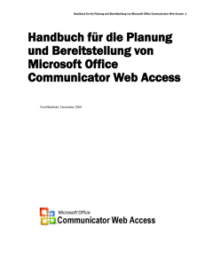 Microsoft Office Communicator Web Access Planning and