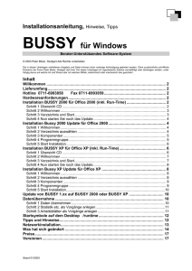 Installation BUSSY 2000 f&uuml;r Office 2000 (inkl. Run-Time)