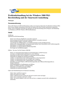 Problembehandlung bei der Windows 2000 PKI
