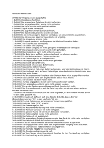 Windows-Fehlercodes