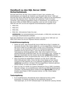 SQL Critical Update