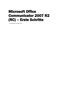 Dokumentation zu Office Communicator 2007 R2