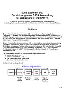 Entwicklung einer EJB3 Anwendung für WebSphere 6.1 mit RAD 7.5