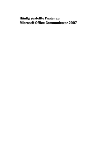 Häufig gestellte Fragen zu Microsoft Office Communicator 2007