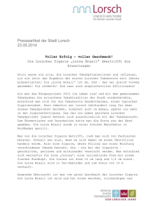 Presseartikel der Stadt Lorsch 23.05.2014 Voller Erfolg – voller