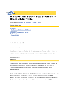 Windows .NET Server, Beta 3-Version