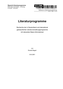 Literatur-Programm: WinLiteratur Professional - ViM