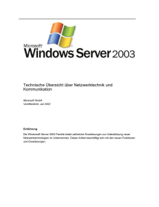 Unterst&uuml;tzung neuer Netzwerkdienste